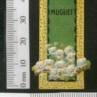 India 1950's Muguet Flowers French Print Vintage Perfume Label Multi-Colour # 105 - Phil India Stamps