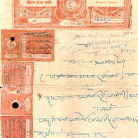 India Fiscal Kurundwad Senior State 100Rs Lord Ganesh Court Fee Revenue Stamp Paper T10 # 10673F