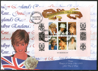 Burkina Faso 1998 Princess Diana Royal Family Sheetlet FDC # 10689