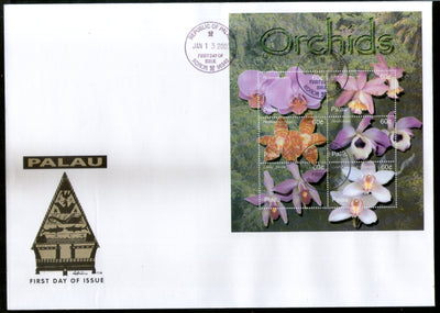 Palau 2003 Orchids Flower Plant Sc 717 Sheetlet FDC # 10882