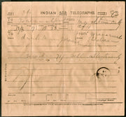India 1904 Telegraph / Telegram Bombay to Bahawalpur Pakistan + Envelope #10930F