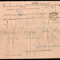 India 1910 Telegraph / Telegram Bombay to Bahawalpur Pakistan + Envelope #10930I