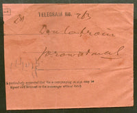 India 1907 Telegraph / Telegram Bombay to Bahawalpur Pakistan + Envelope #10930M