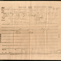 India 1904 Telegraph / Telegram Bombay to Bahawalpur Pakistan + Envelope #10930N
