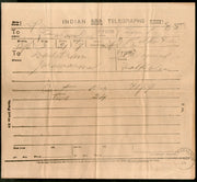 India 1904 Telegraph / Telegram Bombay to Bahawalpur Pakistan + Envelope #10930N