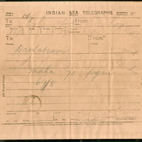 India 1904 Telegraph / Telegram Bombay to Bahawalpur Pakistan + Envelope #10930R