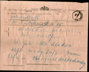India 1908 Telegraph / Telegram Bombay to Bahawalpur Pakistan + Envelope #10930S