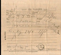 India 1908 Telegraph / Telegram Bombay to Bahawalpur Pakistan + Envelope #10930U