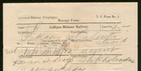 India 1907 Jodhpur Bikaner Railway Licensed Telegraph Form Telegram to Calcutta