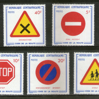 Central African Republic 1975 Traffic Signs Road Safety Sc 231-35 MNH # 109