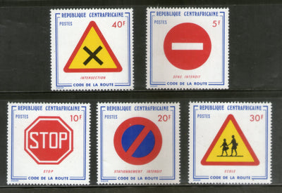 Central African Republic 1975 Traffic Signs Road Safety Sc 231-35 MNH # 109