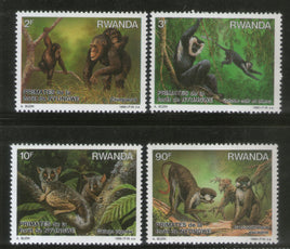 Rwanda 1988 Chimpanzee Primates Monkey Wildlife Animal Sc 1306-9 4v MNH # 1114