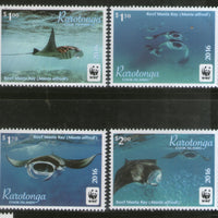 Rarotonga Cook Islands 2016 WWF Mantra Ray Marine Life Animal 4v MNH # 1119