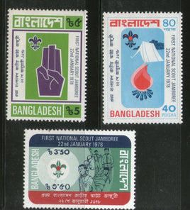 Bangladesh 1978 National Boy Scout Jamboree Emblem Sc 136-38 MNH # 1134