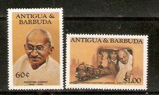 Antigua & Barbuda 1984 60c & $1 Mahatma Gandhi of India 2v MNH set # 1195