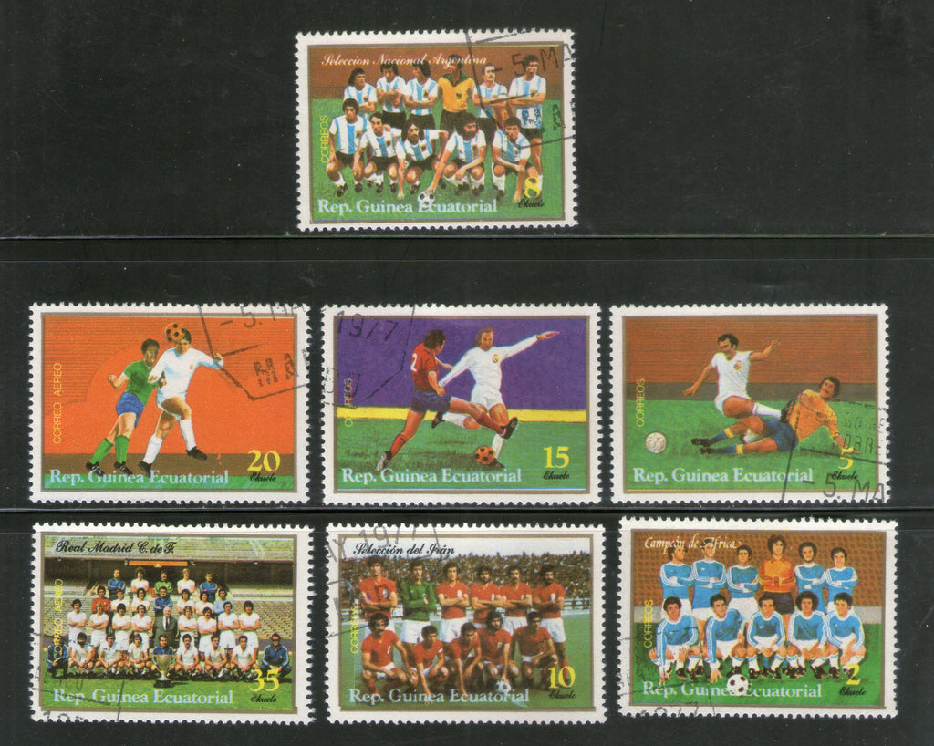 Equatorial Guinea 1977 World Cup Football Sport Players 7v Cancelled # 12516a