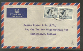 Timbres multiples Sri Lanka 1967 Ceylan, enveloppe pour la Hollande n° 12541