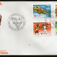 Papua New Guinea 1982 Commonwealth Games Sport Boxing Shooting Run 4v FDC #12572