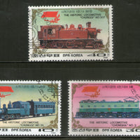 Korea 1988 Historical Locomotive Train Railway Transport 3v Sc 2787-89 Cancelled # 12583a