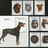Tanzania 1993 Breeds of Dogs Pet Animals 7V+ M/s MNH # 12642