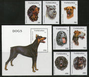 Tanzania 1993 Breeds of Dogs Pet Animals 7V+ M/s MNH # 12642