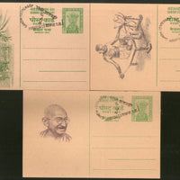 India 1969 Mahatma Gandhi Birth Centenary PORBANDAR Cancelled Set of 3 Post Cards Mint # 12753