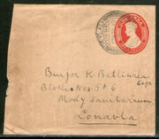 India 1939's KGVI 1An Red Postal Stationary Envelope Jain-E38 Used # 12785