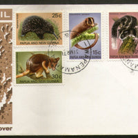 Papua New Guinea 1971 Wildlife Animals Fauna Squirrel Rodent 5v FDC # 12787