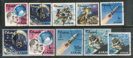Ajman 1966 Space Shuttle Astronauts Satellite 10v Cancelled # 12801