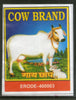 India Cow Brand Vintage Textile Label # 12935