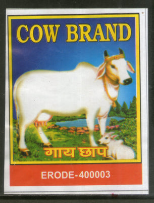 India Cow Brand Vintage Textile Label # 12935