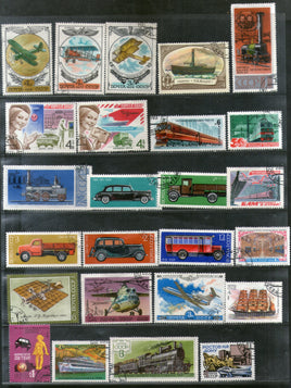 Russia USSR 25 Diff. Transport Steam Locomotive Ship Car Aeroplane Used Stamps # 12972
