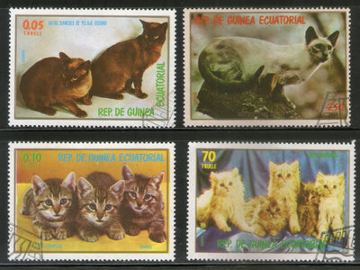 Equatorial Guinea 1972 Cats Wildlife Animals Fauna 4v Cancelled # 12989a