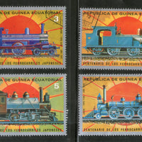 Equatorial Guinea 1972 Historical Locomotive Train Railway Transport 4v Cancelled # 12999a