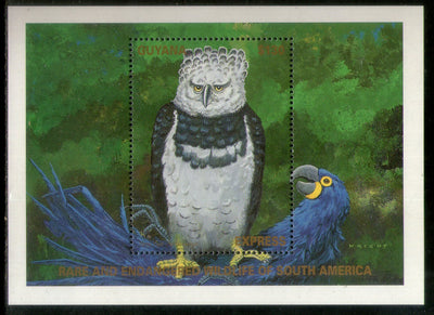 Guyana 1990 Harpy Eagle Parrot Birds of Prey Wildlife Sc E29 M/s MNH # 13011