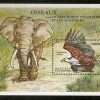 Central African Republic 2000 Elephant Eagle Birds Wildlife Animals Sc 1325 M/s MNH # 13061