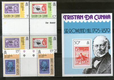 Tristan Da Cunha 1979 Sir Rowland Hill Stamp on Stamp 3v+M/s Sc 260-3 MNH # 13083