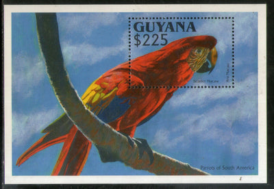 Guyana 1993 Scarlet Macaw Parrot Birds Wildlife Sc 2660 M/s MNH # 13095