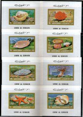 Umm Al Qiwain 1973 Sea Shells Marine Life Deluxe Sheets set of 8 MNH # 13096