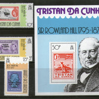 Tristan Da Cunha 1979 Sir Rowland Hill Stamp on Stamp 3v+M/s Sc 260-3 MNH # 13099