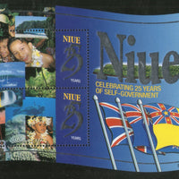 Niue 1999 Self-Government Anni. Flags Boat Fish Odd Shaped Sc 740 M/s MNH # 13115
