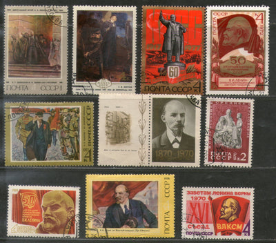 Russia USSR 10 Diff. Lenin Painting Sport Space Ship Flag Used Stamps # 13164