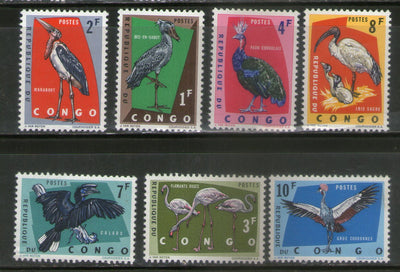 Congo 1963 Birds Crane Pelican Wildlife Sc 433 7v MNH # 1316