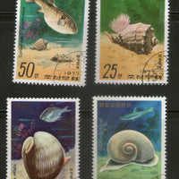 Korea 1977 Sea Shell Fish Marine Life Sc 1618-21 Cancelled # 13195a