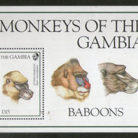 Gambia 1994 Guinea Baboons Monkey Wildlife Animals Sc 1551 M/s MNH # 13262