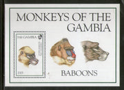 Gambia 1994 Guinea Baboons Monkey Wildlife Animals Sc 1551 M/s MNH # 13262