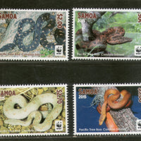 Samoa 2015 WWF Tree Boa Reptiles Wildlife Animal Sc 1198-1201 MNH # 13275