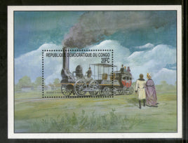 Congo Zaire 2001 Steam Locomotive Train Electric Transport Railway Sc 1567 M/s MNH # 13299