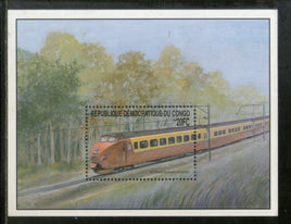 Congo Zaire 2001 Steam Locomotive Train Electric Transport Railway Sc 1569 M/s MNH # 13322