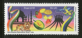 Brazil 2018 Diplomatic Relationship of India Taj Mahal Bird Tiger 1v MNH # 13323